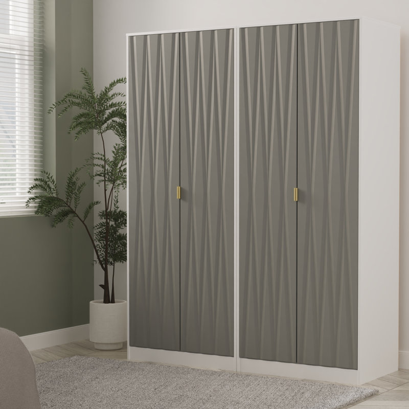 Baturhan Manufactured Wood Wardrobe, Shadow Matt/White