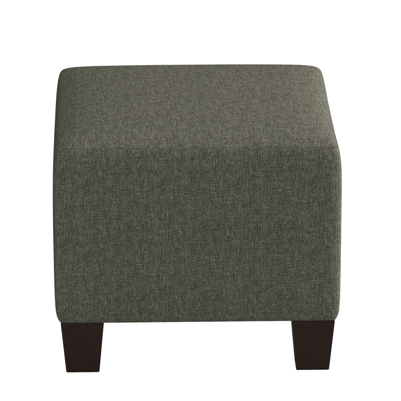 Connie Upholstered Ottoman, Zuma Charcoal Textured Linen