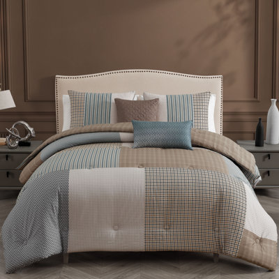 Bebejan Tranquil Patch  100% Cotton Sateen 5 Piece Reversible Comforter Set
