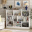 Bibliothèque blanche moderne à plusieurs compartiments avec panneau arrière lisse et imperméable - Rangement durable et spacieux pour le salon, la chambre à coucher ou le bureau