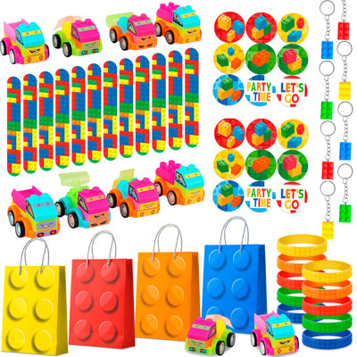 62 pcs Building Block Birthday Party Favors,Building Blocks Party Favors Set