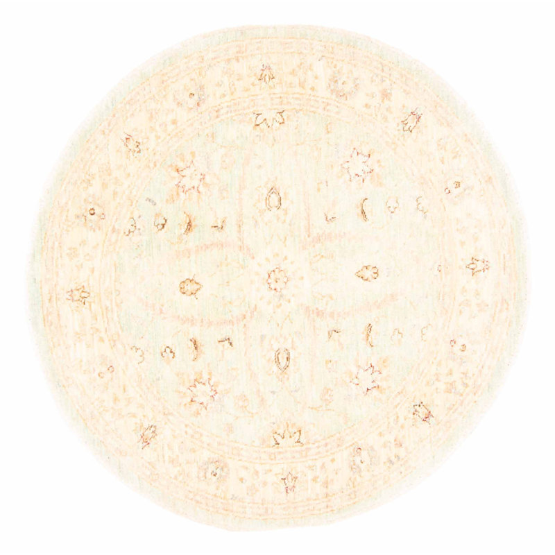 Tapis vert clair en laine noué à la main de conception unique 4 pi 1 po Purationton New Age
