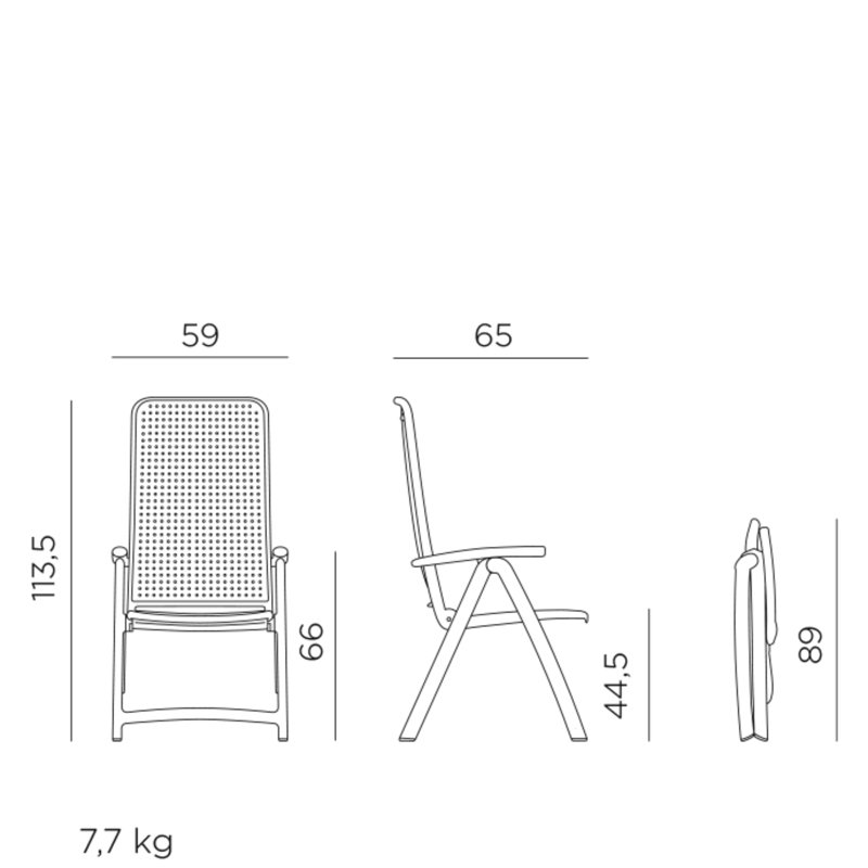 Darsena Nardi Garden Reclining Chairs, Turtle Dove