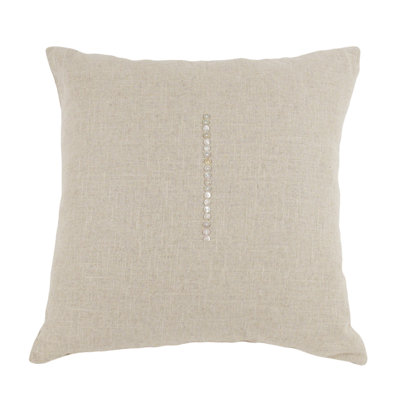 Buttons Linen Throw Pillow