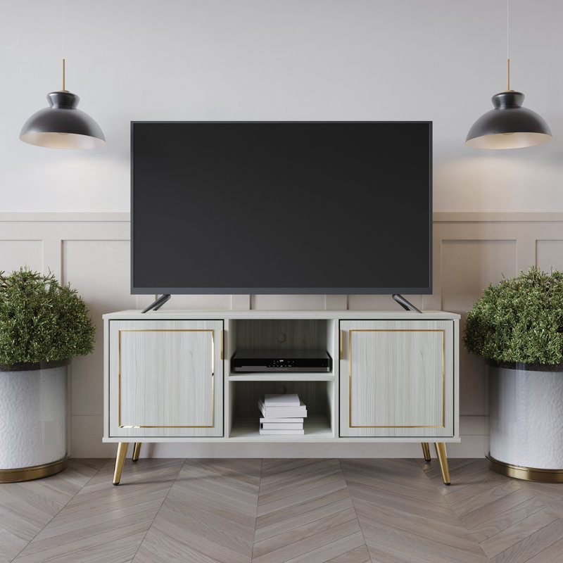 Tivona TV Stand for TVs up to 50", Light Gray