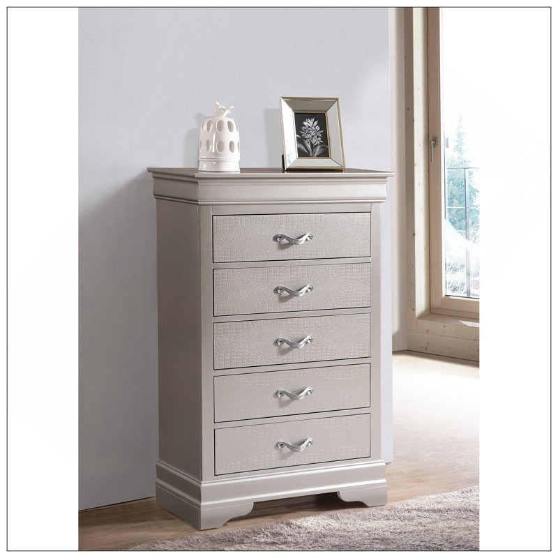 Commode Lorana, champagne argenté