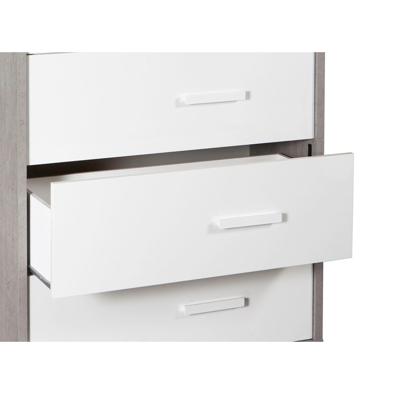 Mipiace 90cm W 3 - Drawer Chest of Drawers, Grey/White
