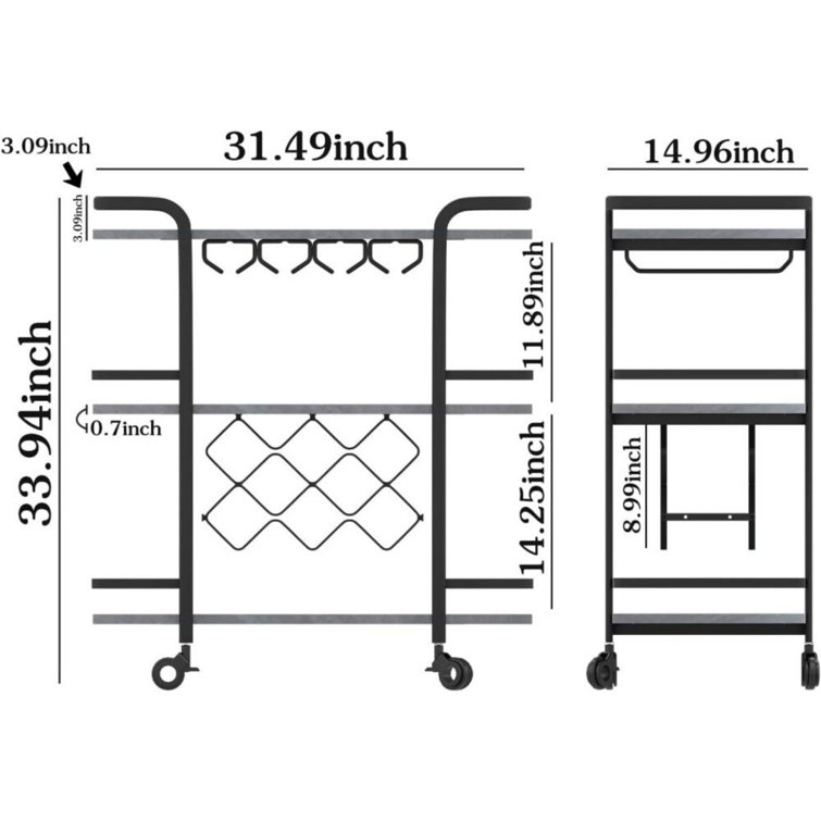 Genaladale Bamboo Bar Cart Latitude Run