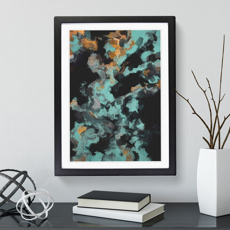 Beauty Abstract - Single Picture Frame Painting, 64cm H x 46cm W x 2cm D, Black Framed