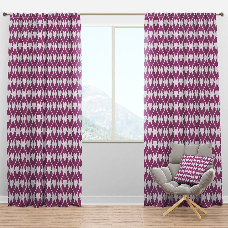 Panneau de rideau simple semi-diaphane avec passe-tringle Mid-Century Design, l 52 po x L 90 po