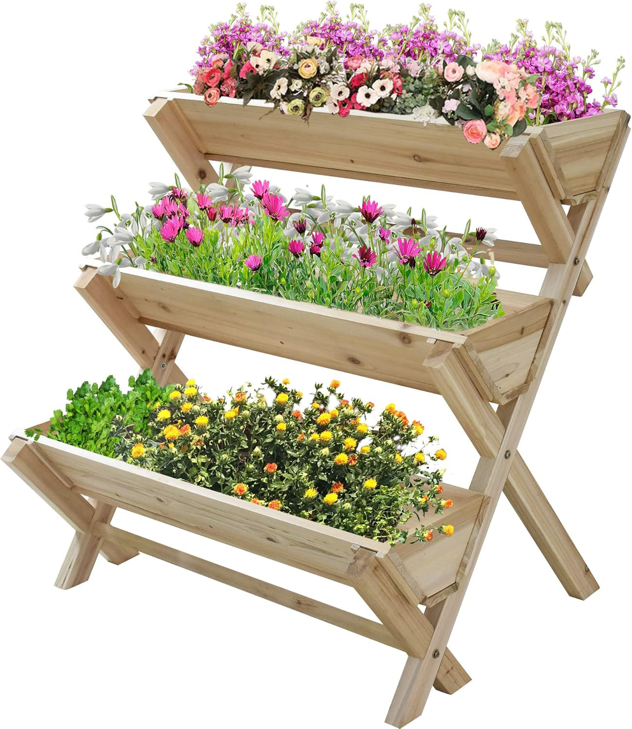 Granij Raised Garden Bed Outdoor And Indoor Wood Flower Rack ...