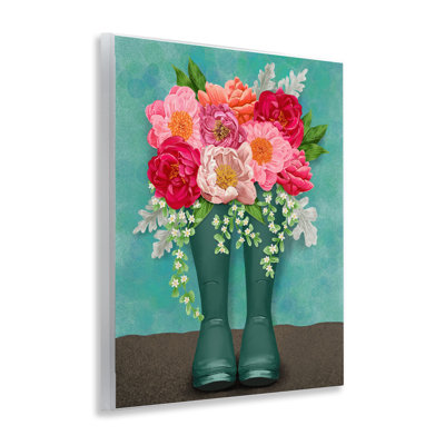 Peony Rain Boots Bundle Wall Plaque, design by Jilly Jack Designs