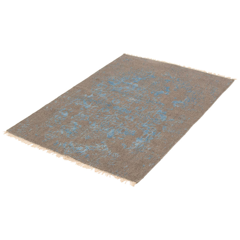 Tapis gris noué à la main Solemi