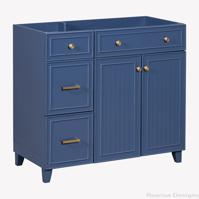 Base de meuble-lavabo simple 35,4 po seulement, Bleu marine