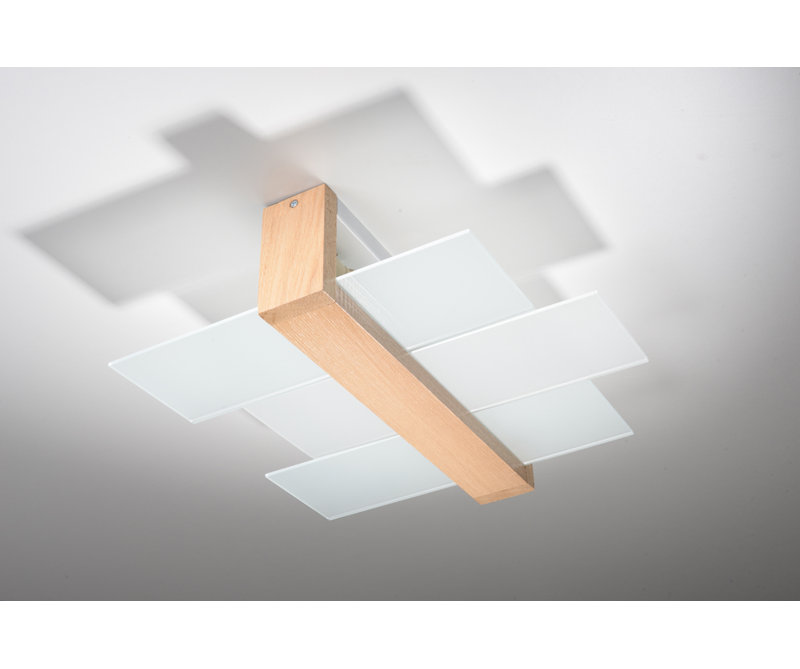 Helios 1-Light Flush Mount, Wood