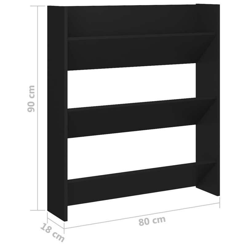 9 Pair Flip Down Shoe Storage, Black, 90 cm H x 80 cm W x 18 cm D