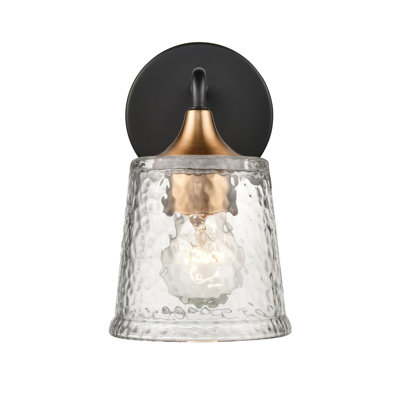 Éclairage pour meuble-lavabo à 1 lumière de 5 po de large Hersey - noir mat