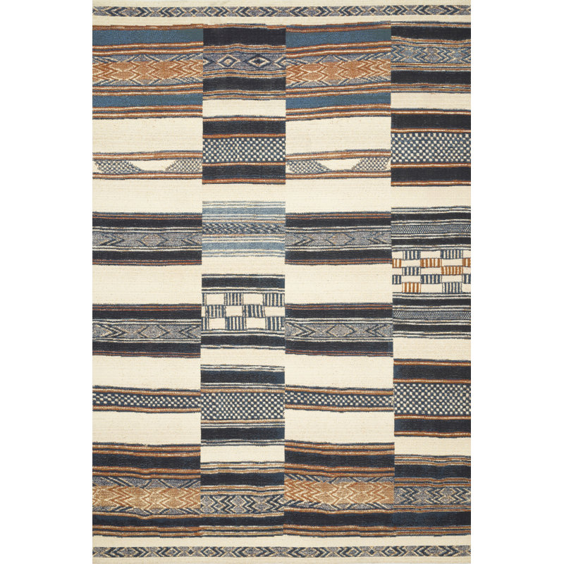 Tapis noir rayé Amesha