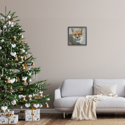 «Fox with Snowy Pinecones», art de la giclée encadrée par Sara G. Designs