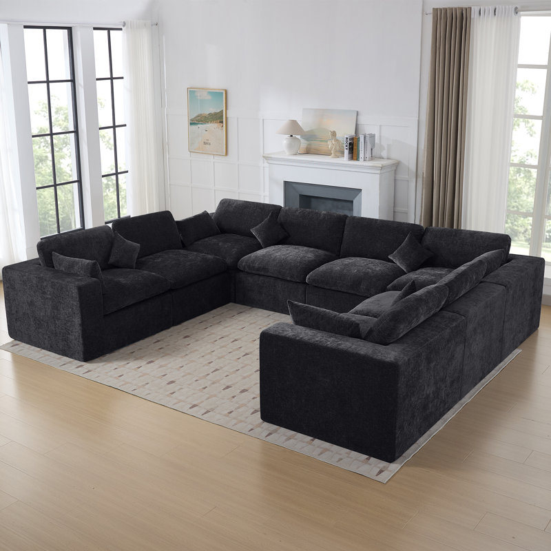 Canapé modulaire 155 '' Cloud Compression, Chenille foncé