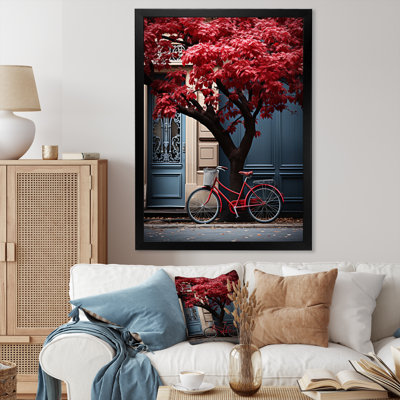 Berrechid France, bicyclette rouge parisienne I sur toile