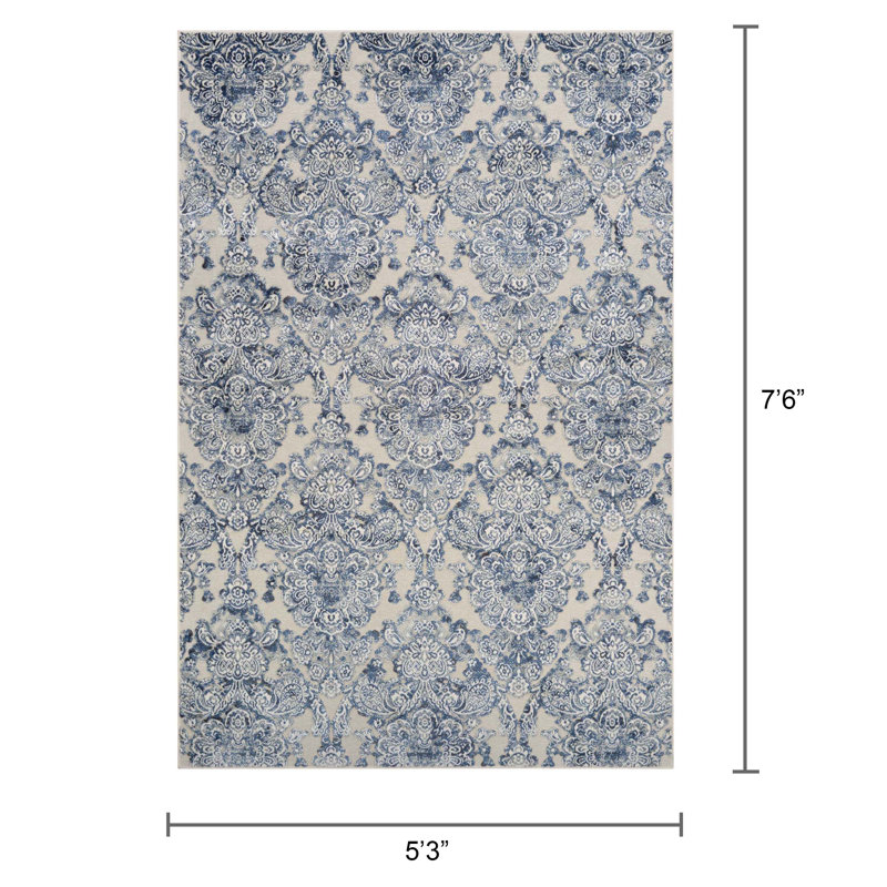 Buehler Floral Indoor Rug, Rectangle 5'3" x 7'6"