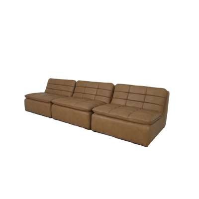 Ellaline Armless Modular Sofa Tan Leather