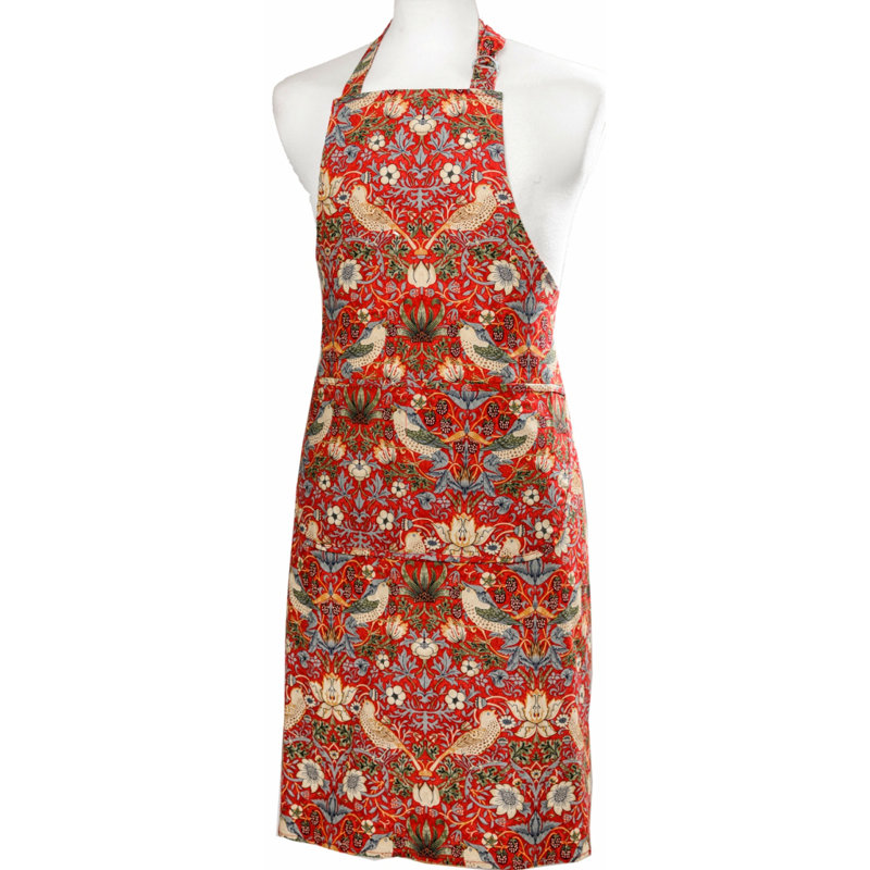 Floral Bib Apron, Red