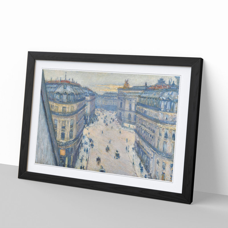 La Rue Halevy by Gustave Caillebotte - Framed Print, 36cm H x 48cm W x 2cm D, Black Framed
