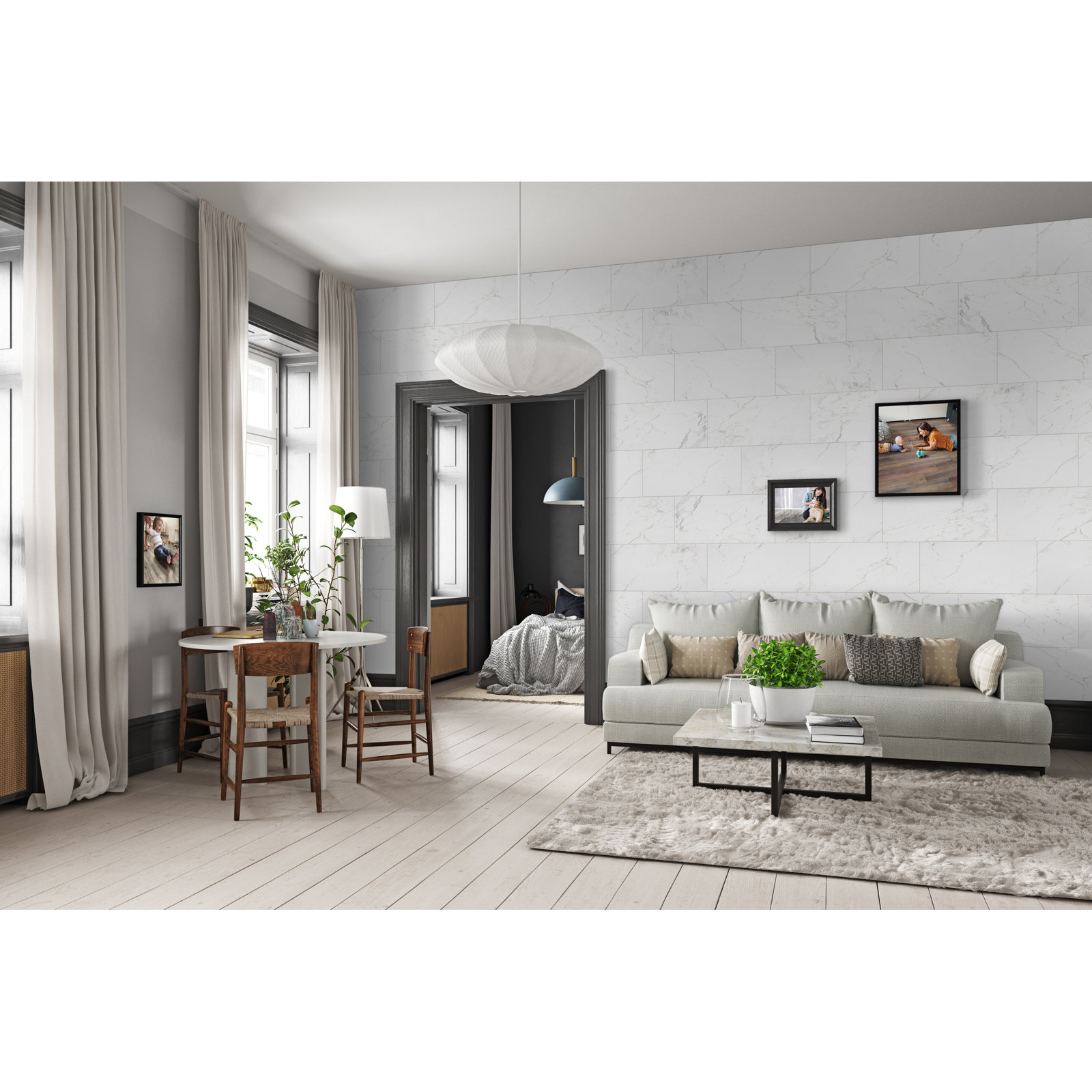Astoria Isla 12 in. x 24 in. Matte Porcelain Marble Look Floor and Wall Tile
