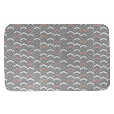 Tapis pour salle de bain lineed chevrons Stephenie