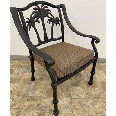 Maccharles Set Of 4 Stacking Patio Dining Armchair With Cushion