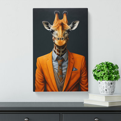 Giraffe In A Suit Painting - No Frame Print