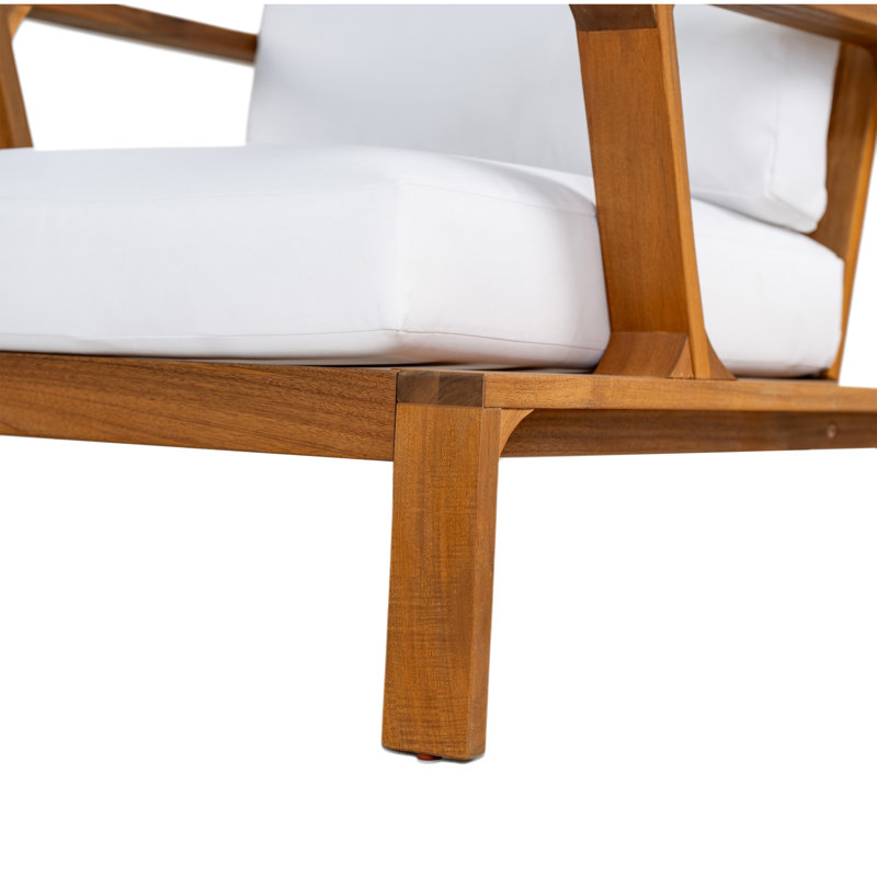 Canapés de patio confortables, ensemble moderne en bois d'acacia pour balcon de patio