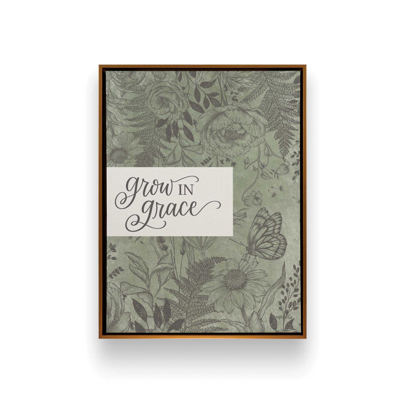 «Grow in Grace» par Imperfect Dust, reproduction d'art, 18 W x 24 H, Doré, Framed Canvas