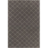 Gaia Hand Knotted Wool Geometric Area Rug in Charcoal/White