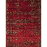 Amour Hand Knotted Area Rug in Red