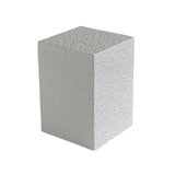 Grover Outdoor Faux Stone Pedestal Side Table - White