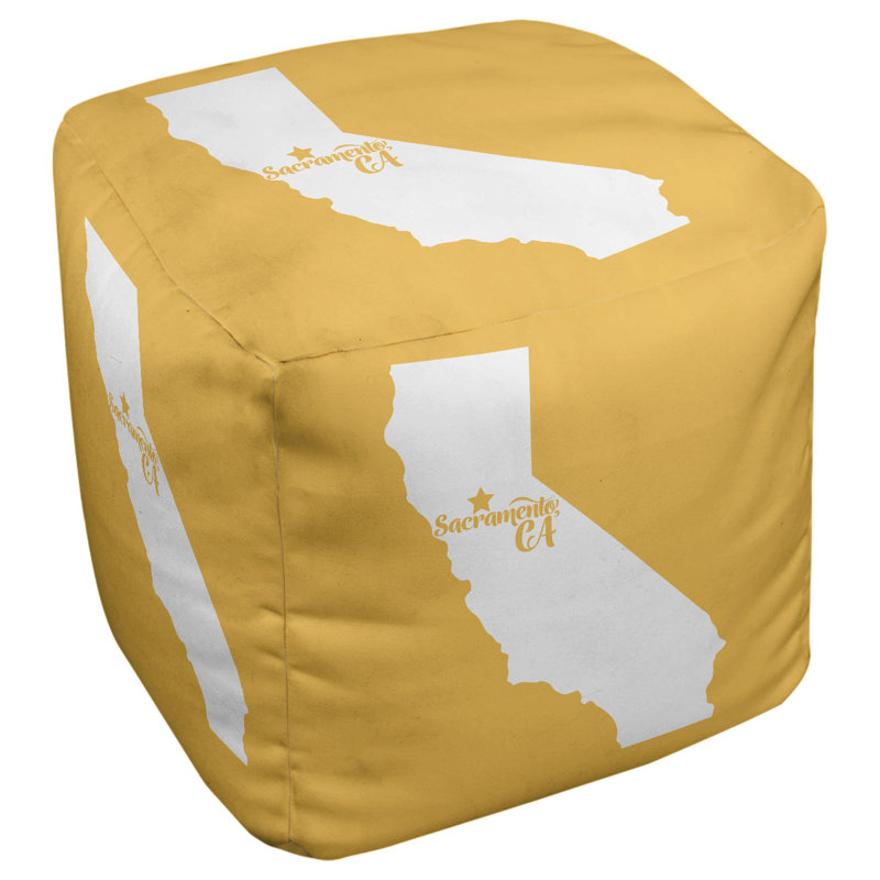 Repose-pieds cubique sacramento california, Jaune