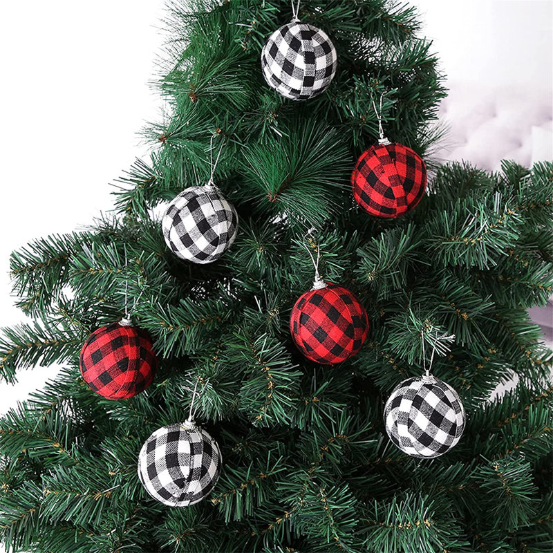 Ornement boule de Noël Buffalo, Rouge / noir