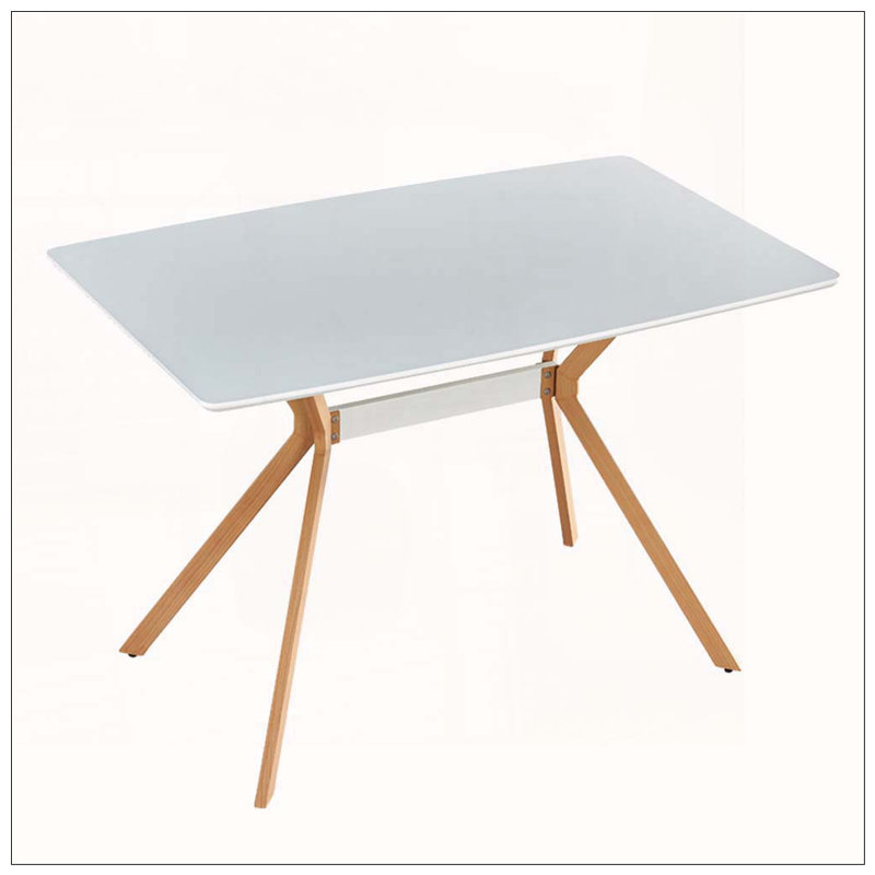 Table de salle à manger Modern Modern, Blanc / Doré