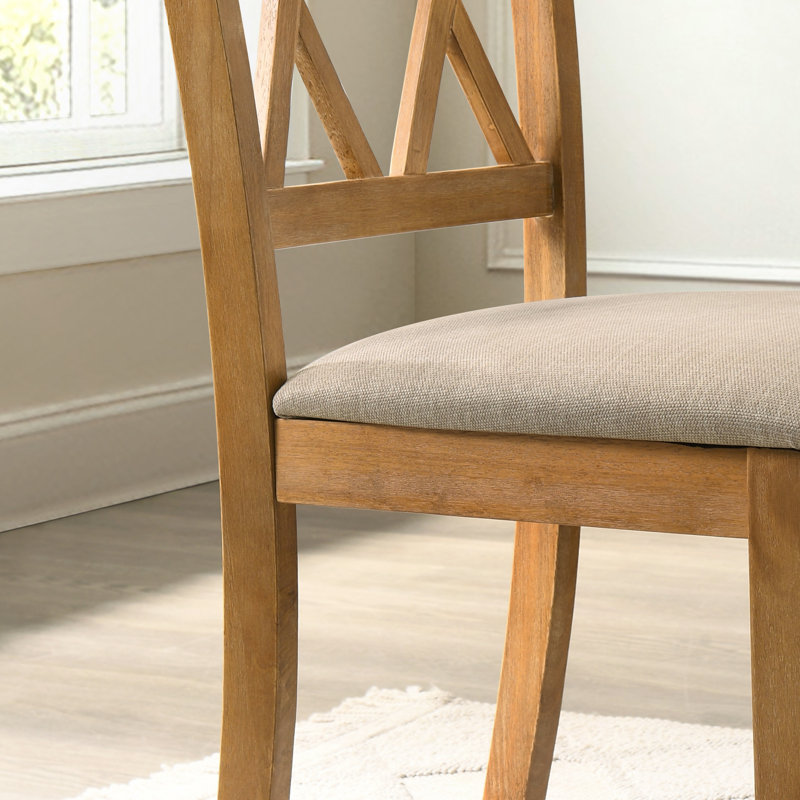 Ebbert 18'' H Upholstered Side Chair, Cottage Oak