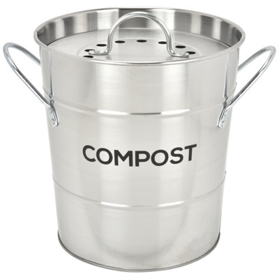 1 Gallons Metal Odor Resistant Indoor Kitchen Composter