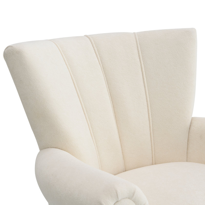 Byata CAL117 Compliant 29'' Wide Armchair, Beige Polyester Blend