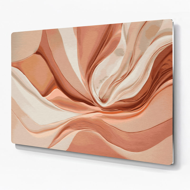 «Lyrical Abstraction 74», art mural en métal beige, H 11 po x l 14 po