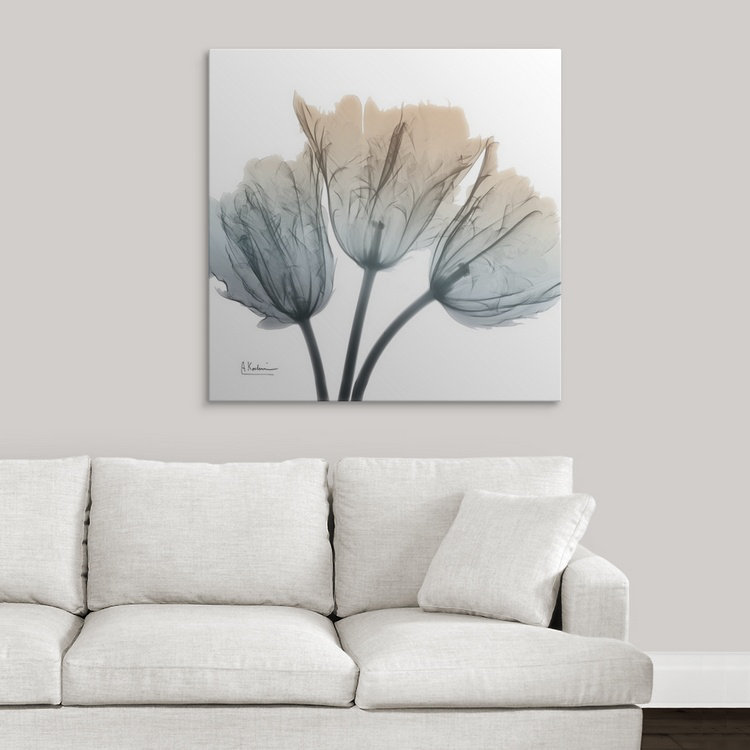 "Manigault" Earthy Tulips par Kiranjit, reproduction de photo, H 16 po x l 16 po x P 1,5 po, Toile