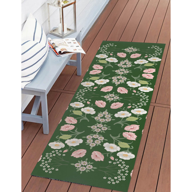 May Flowers Outdoor Rug, Runner 2'6" x 8'