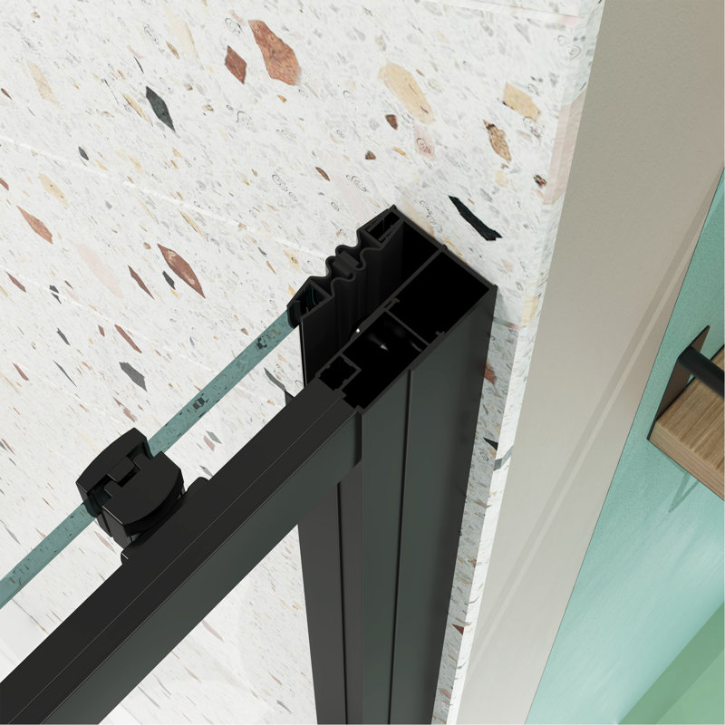 50"-54"W X 72"H Sliding Shower Door, Sliding Door, With 1/4" Tempered Glass And Matted Black Finish 5472, Matte Black