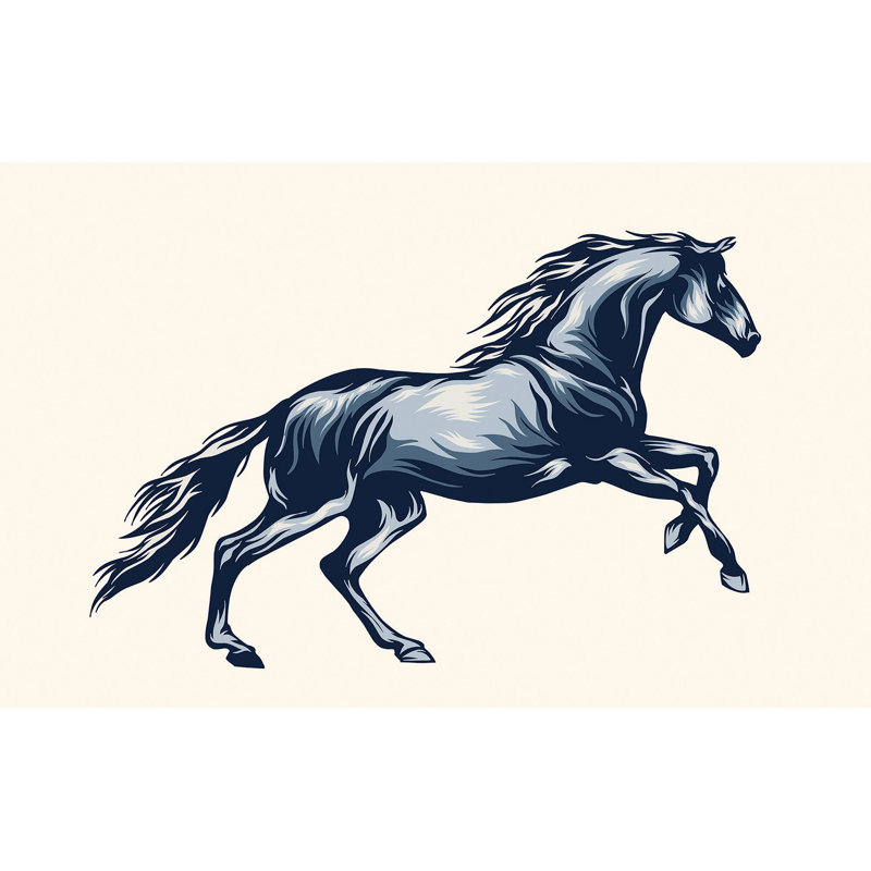 Murale pelez et collez de qualité supérieure - Illustration d'un cheval au galop, L 96 po x l 120 po