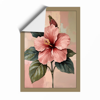 Pink Hibiscus Botanical - Framed Print
